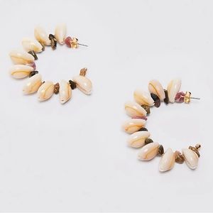 Zara shell hoop earrings